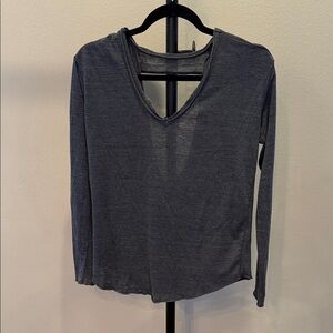 Chaser Charcoal Long Sleeve V-Neck Top